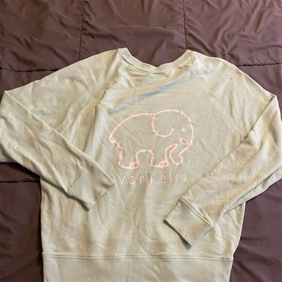 Ivory Ella Unisex Crewneck Sweatshirt Green Size M Long Sleeve - Picture 1 of 4